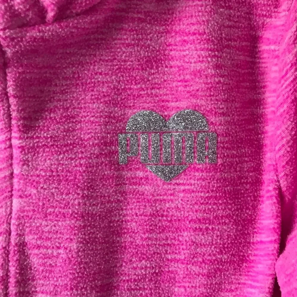 3/$15 Puma (girls) neon pink fleece sweater